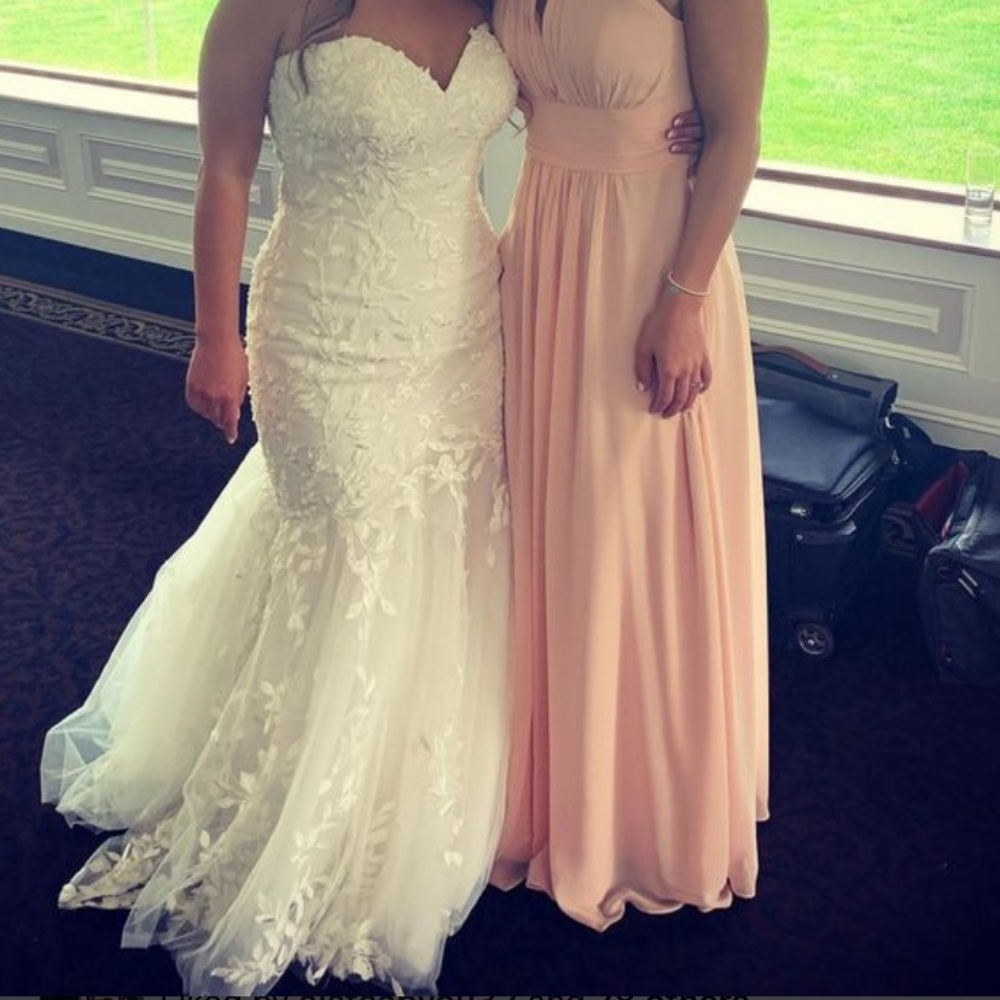 Azazie light pink bridesmaids dress with padding